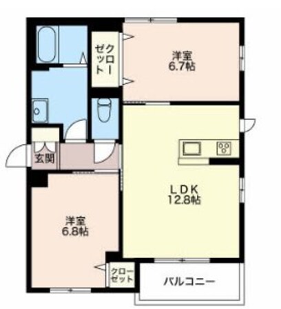 北松本駅 徒歩34分 1階の物件間取画像